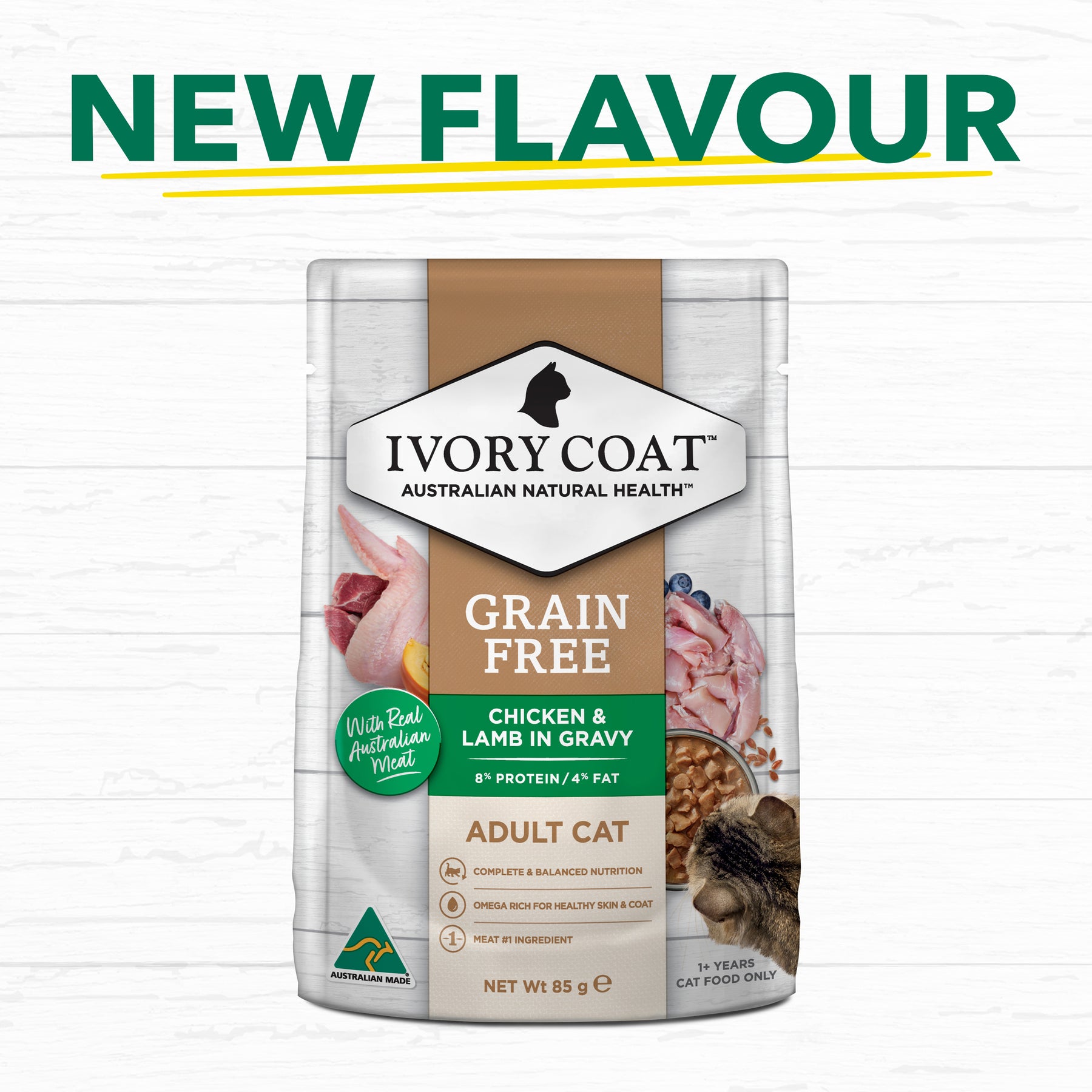 Grain Free Adult Wet Cat Food Chicken & Lamb in Gravy