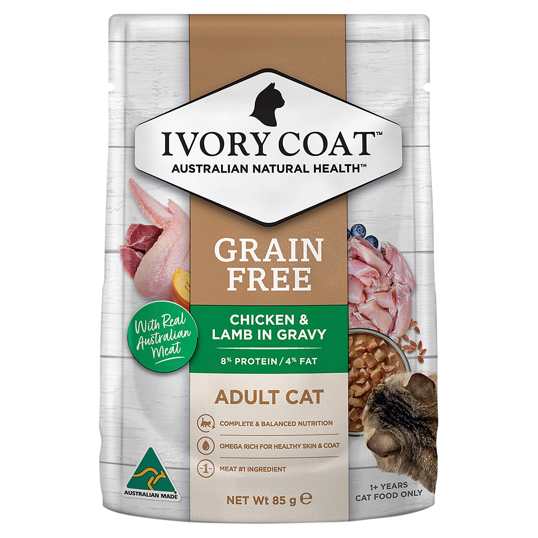 Grain Free Adult Wet Cat Food Chicken & Lamb in Gravy