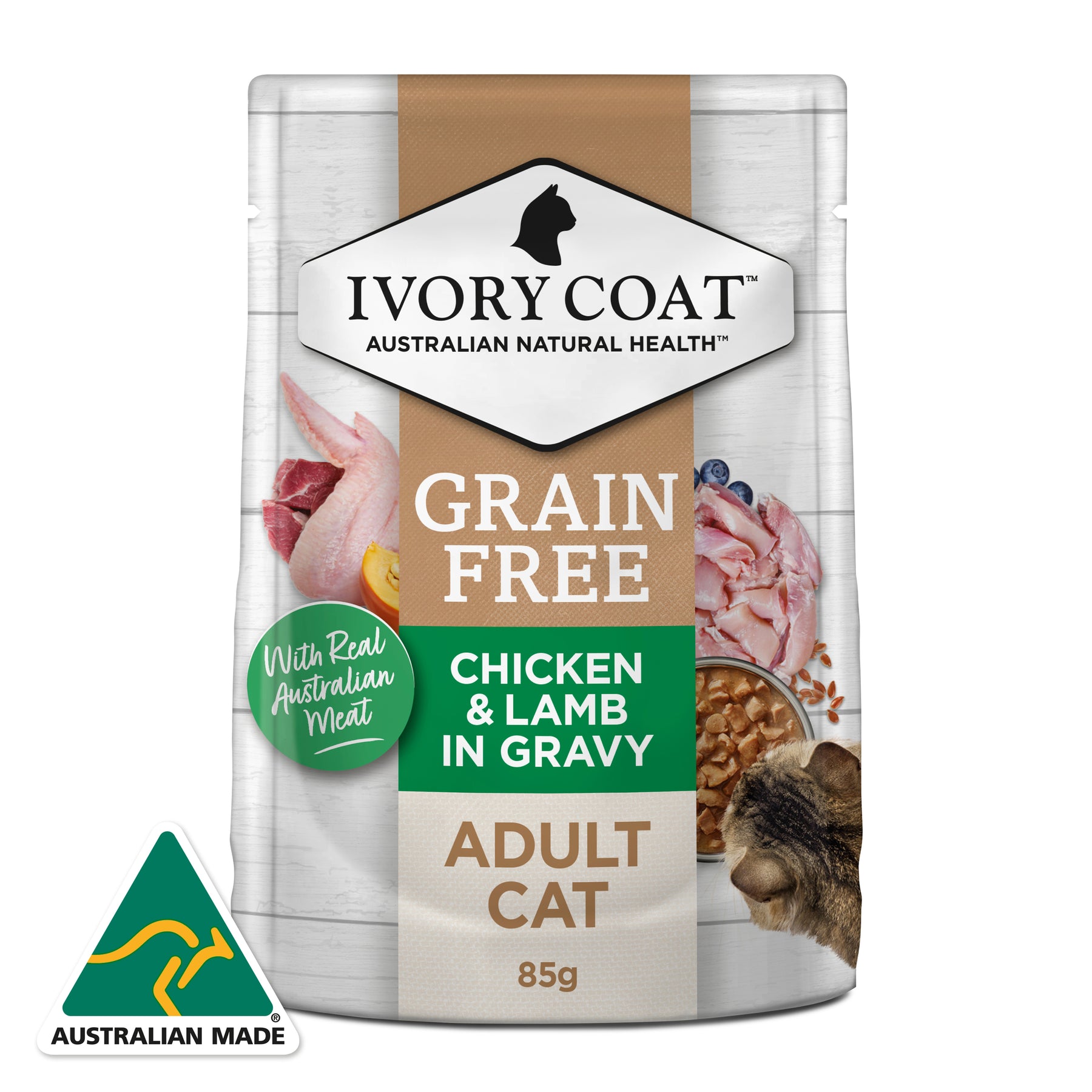 Grain Free Adult Wet Cat Food Chicken & Lamb in Gravy