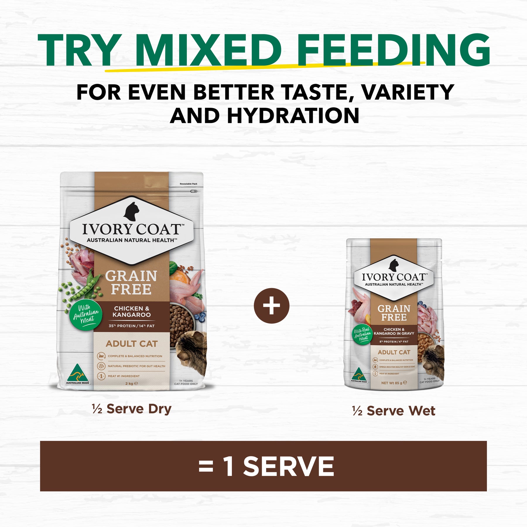 Grain Free Adult Wet Cat Food Chicken & Kangaroo in Gravy
