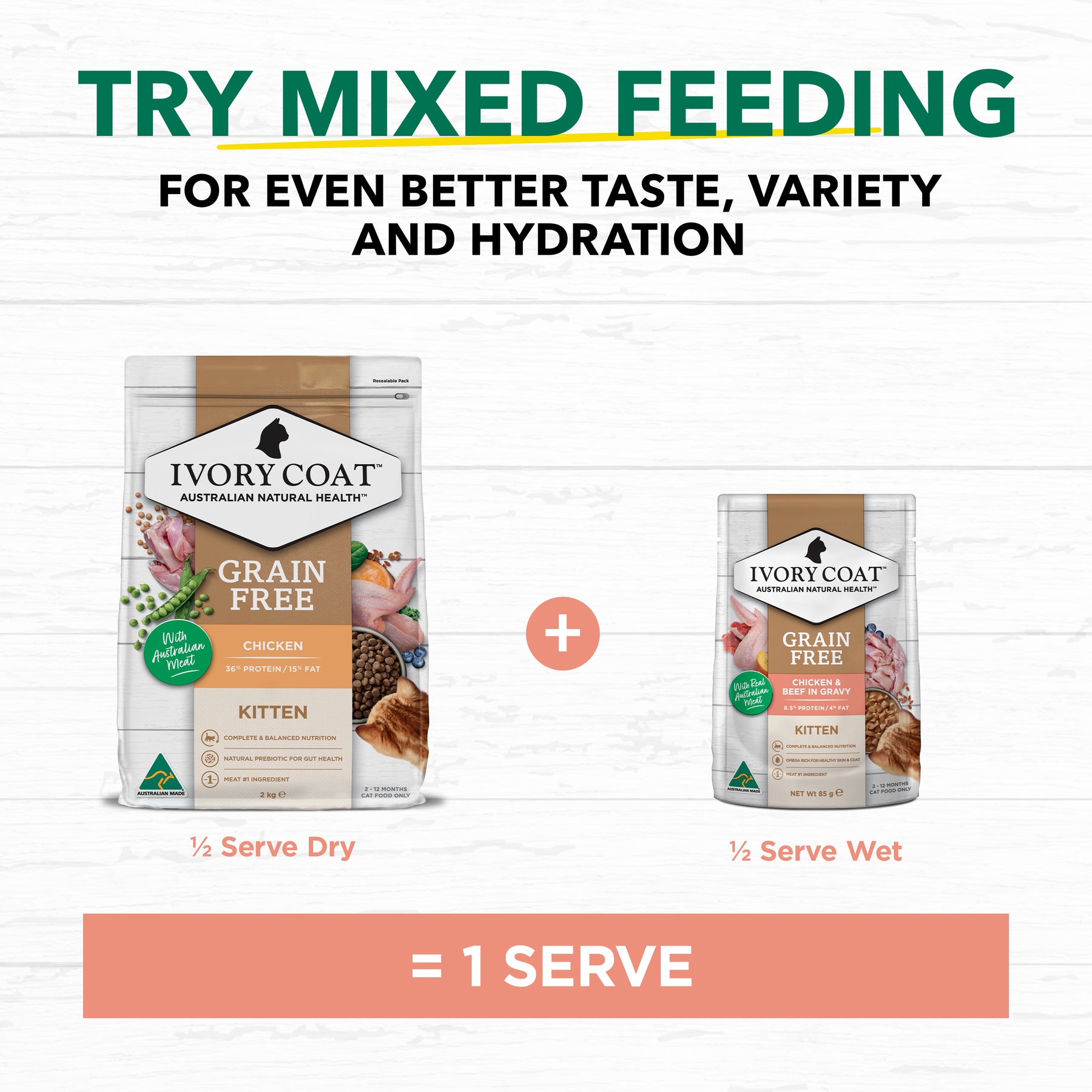 Grain Free Kitten Wet Cat Food Chicken & Beef in Gravy
