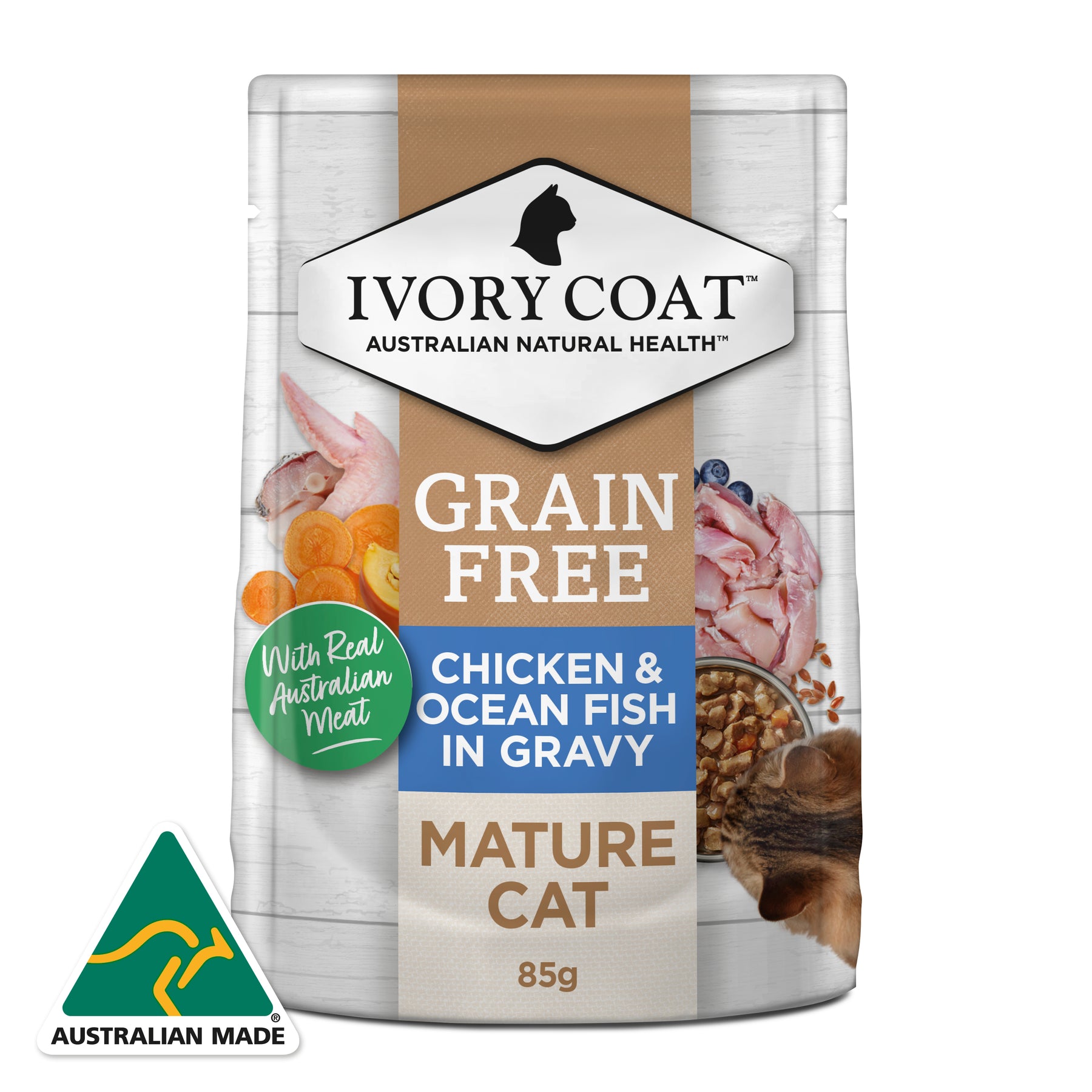 Grain Free Mature Adult Wet Cat Food Chicken & Ocean Fish in Gravy