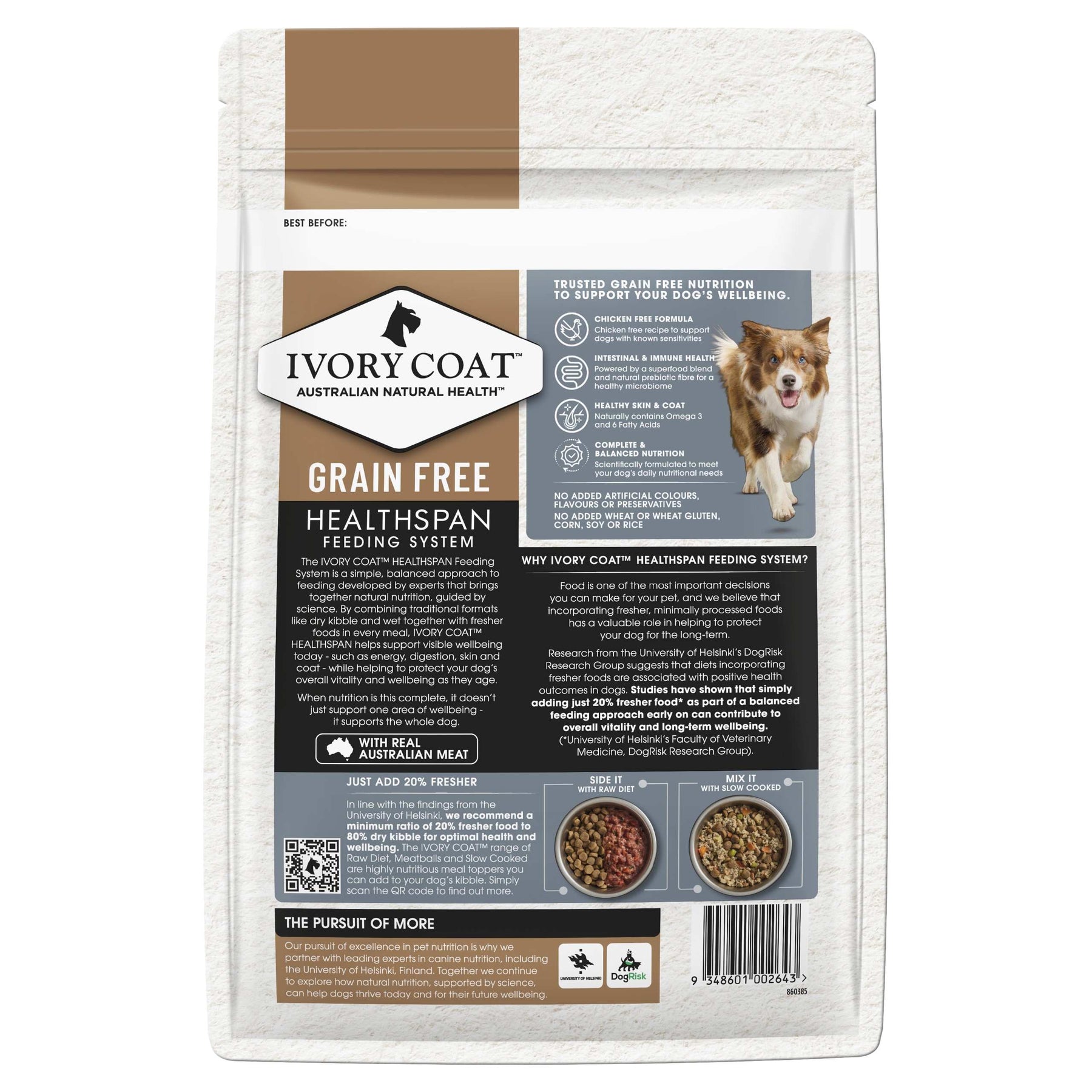 Ivory Coat™ Grain Free Adult Dog Lamb & Sardine Dry Food