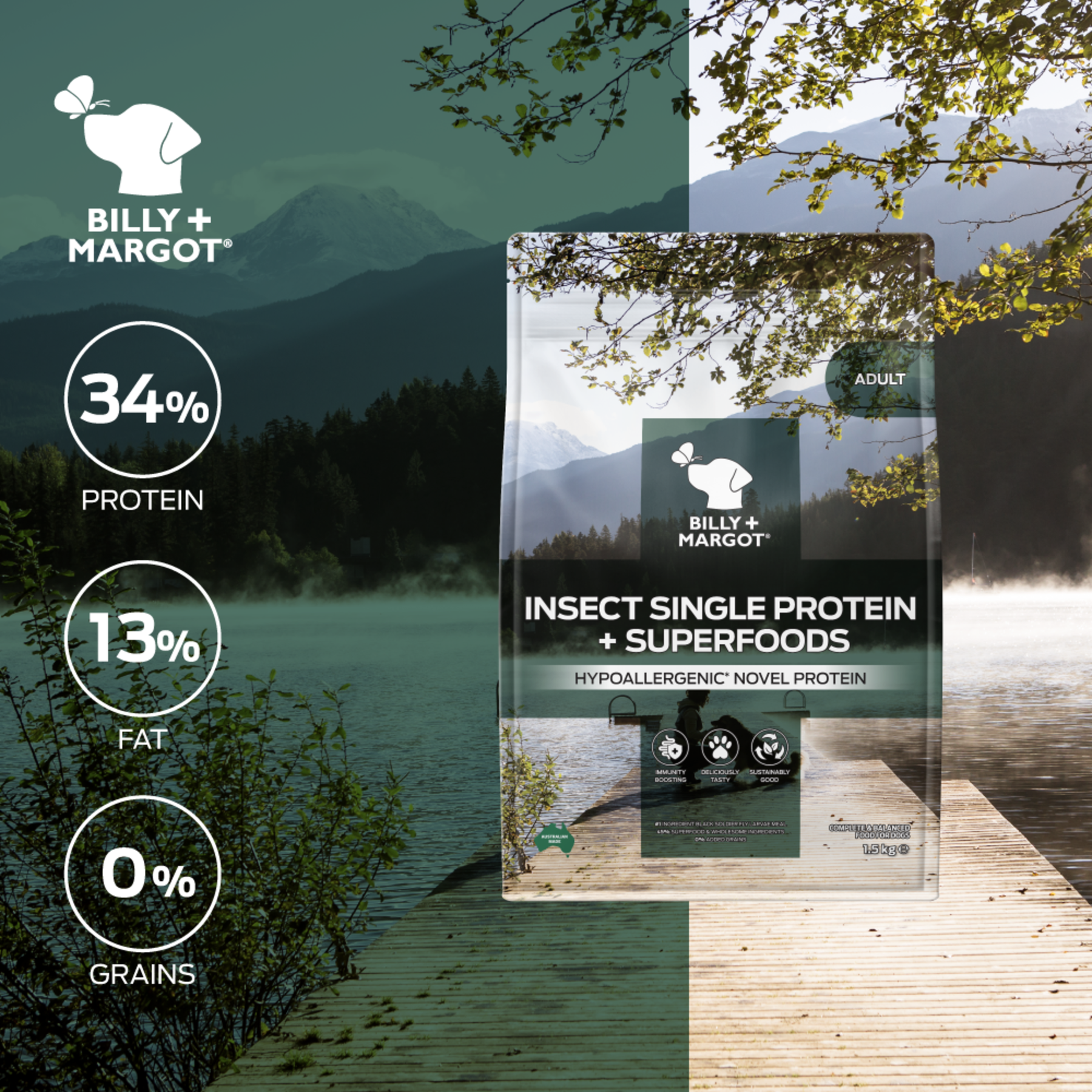 Billy & Margot™ Insect Single Protein + Superfoods Dry Dog Food