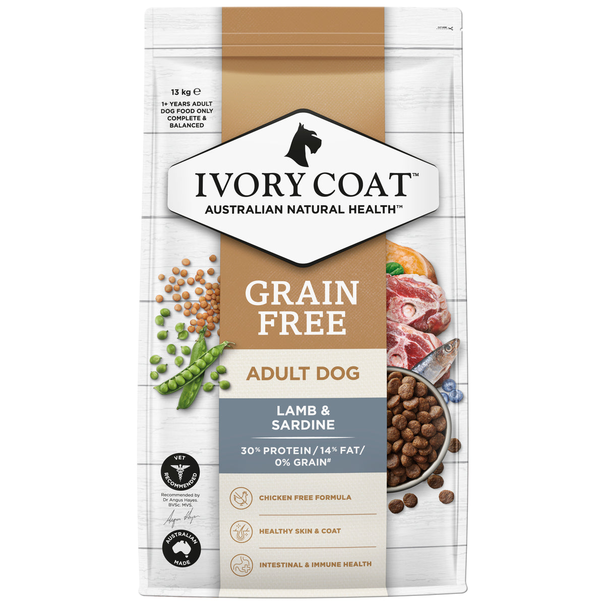Grain Free Adult All Breeds Dry Dog Food Lamb & Sardine