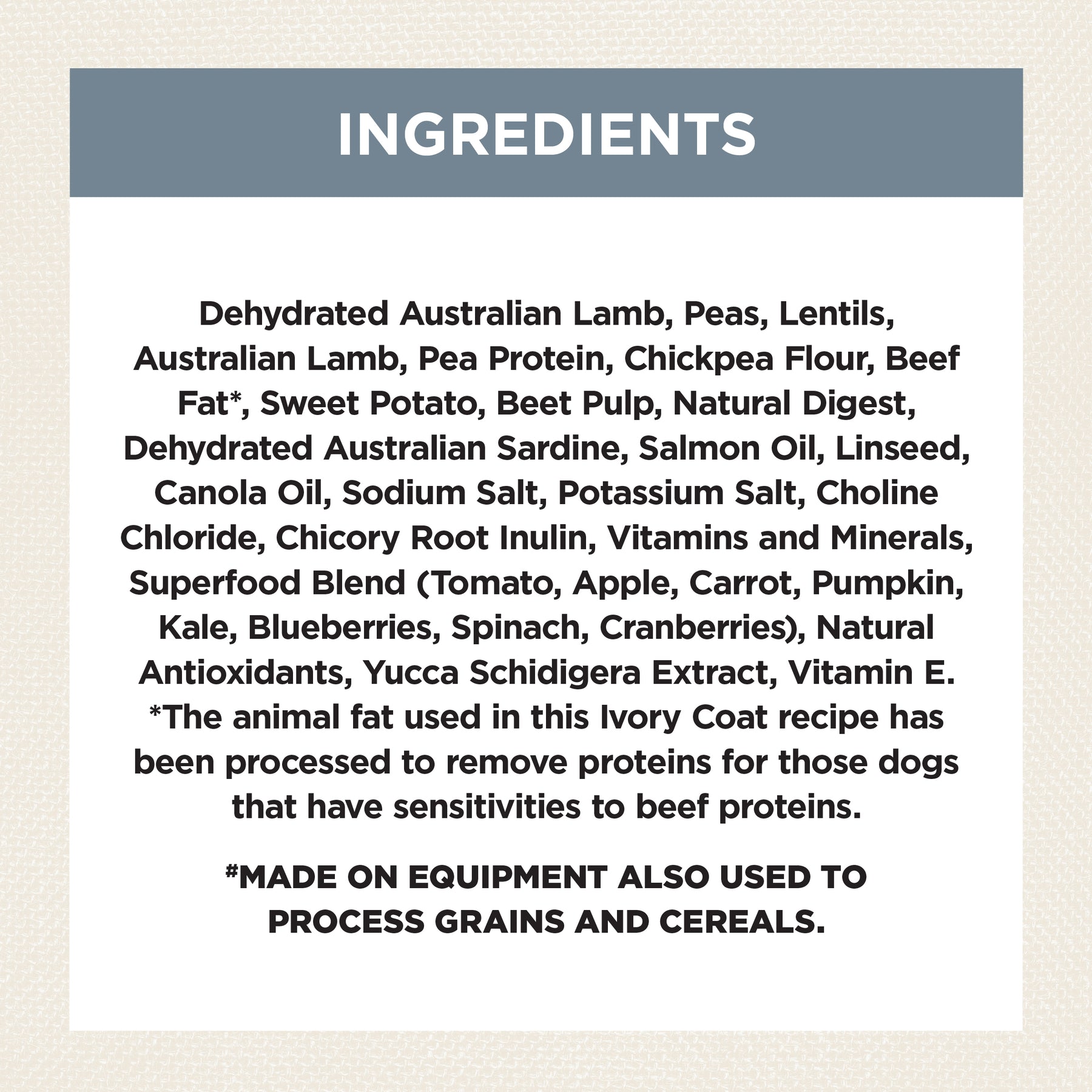 Grain Free Adult All Breeds Dry Dog Food Lamb & Sardine