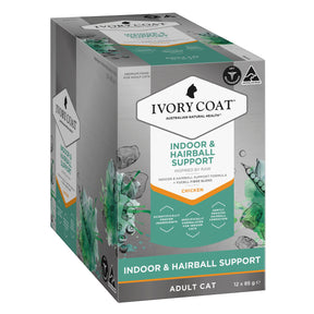 Ivory Coat Inspired by Raw Indoor & Hairball Cat Formula (12 x 85g)