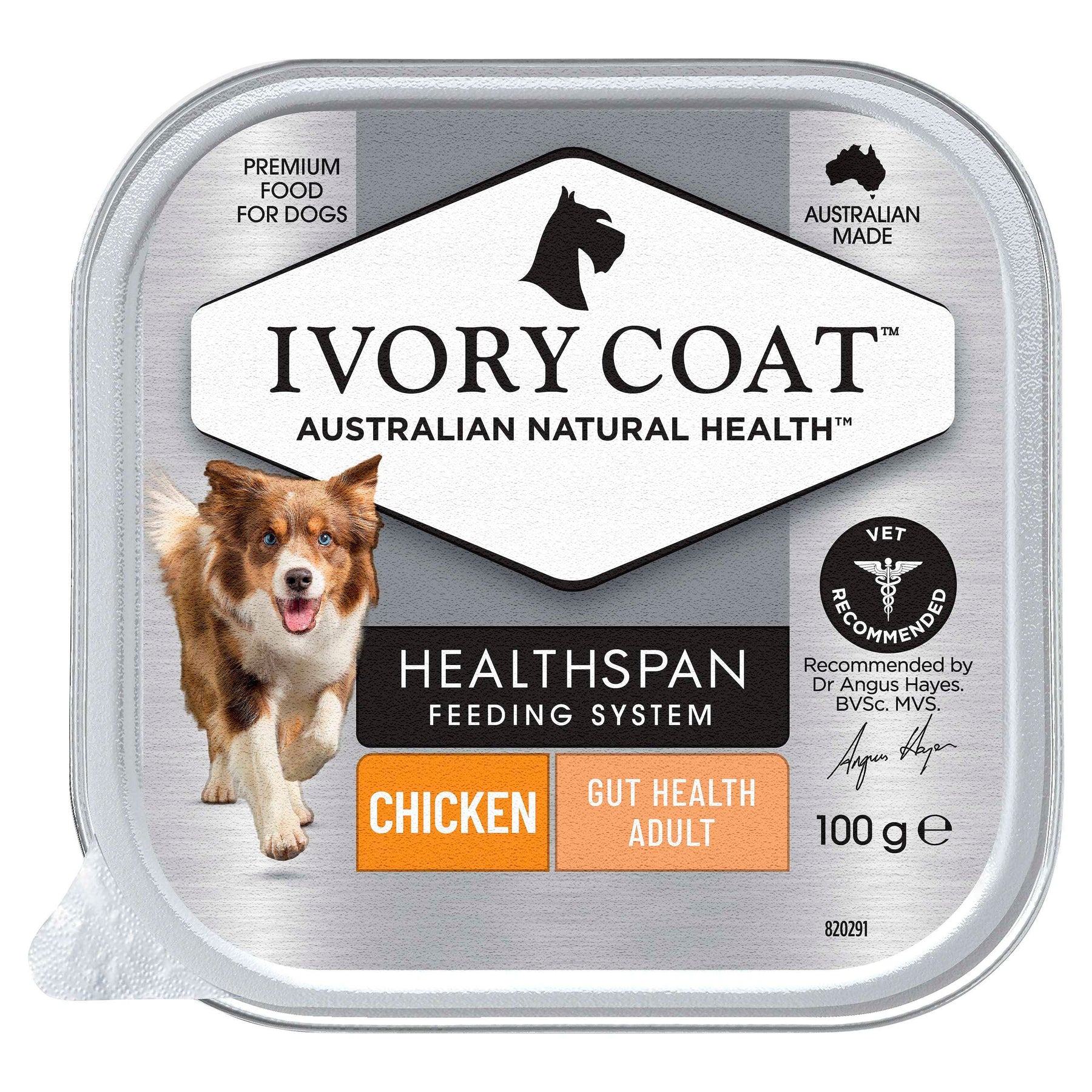 Ivory Coat™ Adult Dog Gut Health Wet Dog Food (9 x 100g trays)