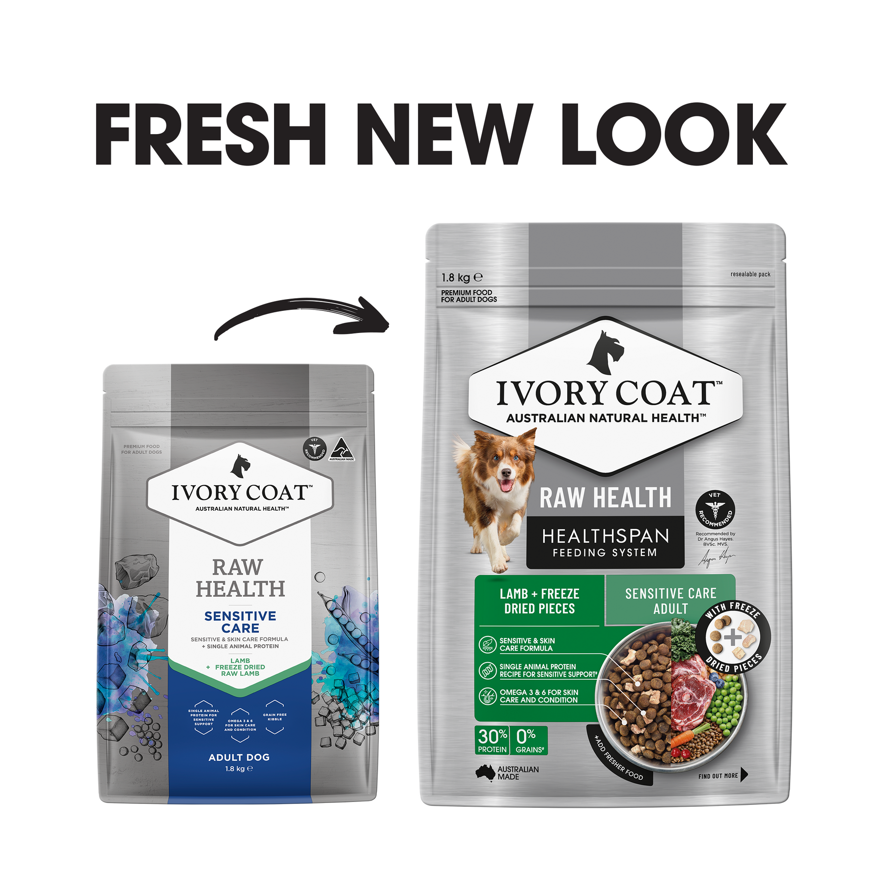 Ivory Coat™  Raw Health Adult Dog Sensitive Care Dry Food