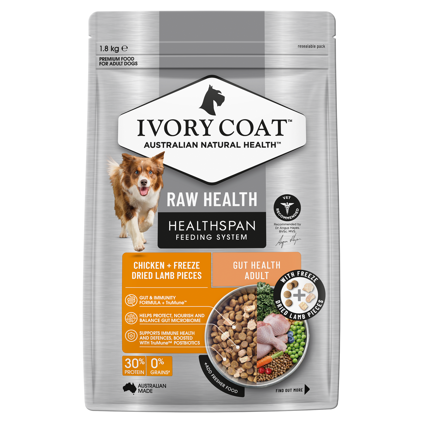 Ivory Coat™ Raw Health Adult Dog Gut Health Dry Food