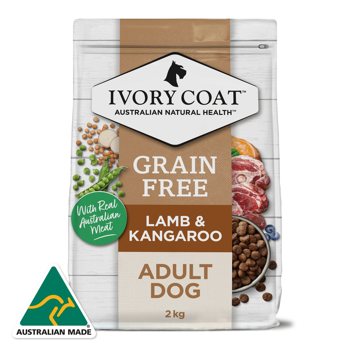 Grain Free Adult All Breeds Dry Dog Food Lamb & Kangaroo 2kg